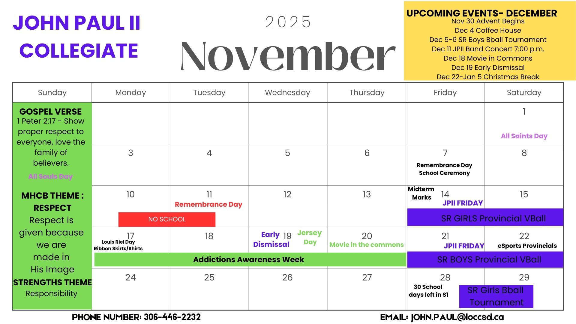 November calendar of events 