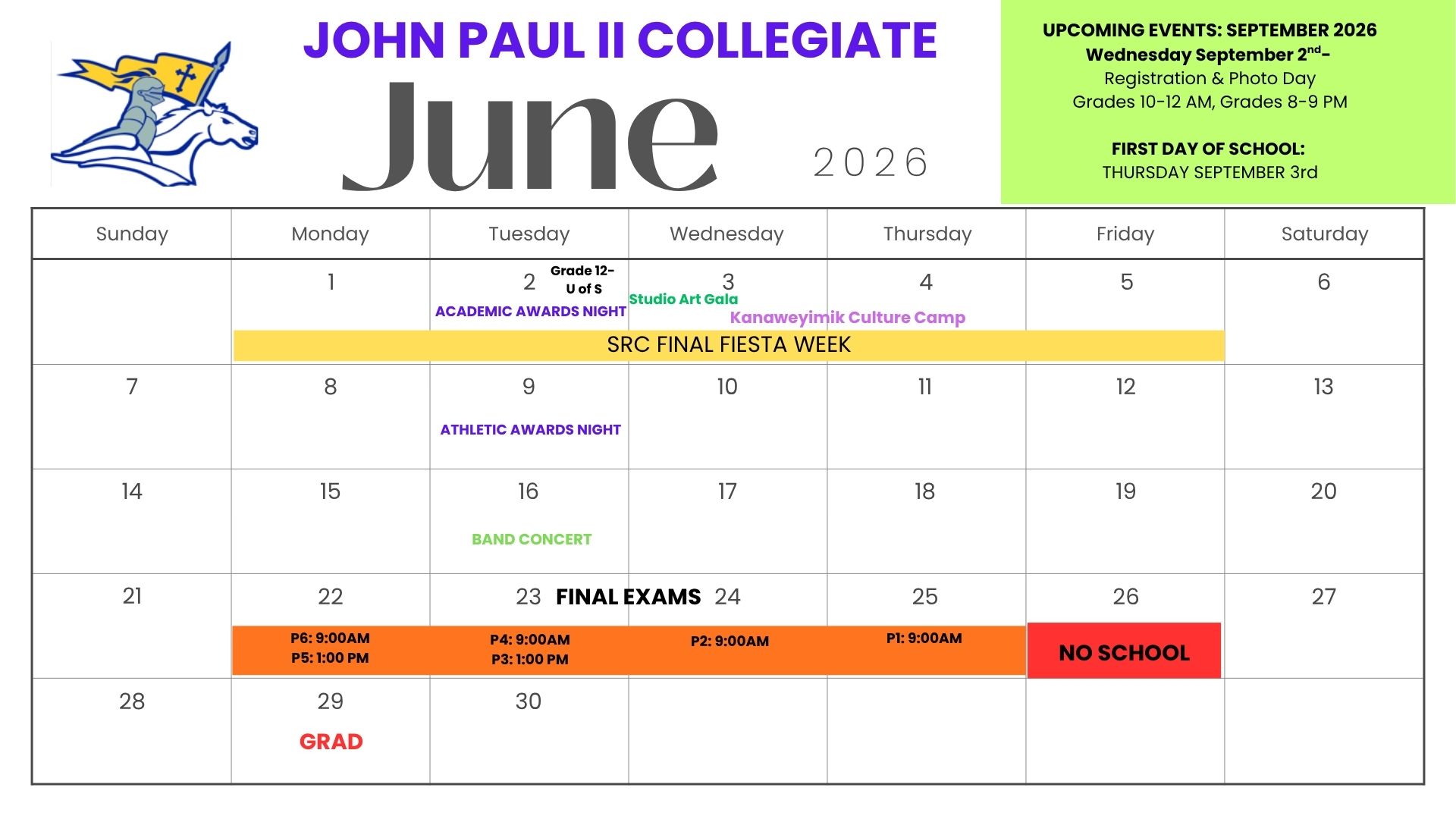June Calendar of Events