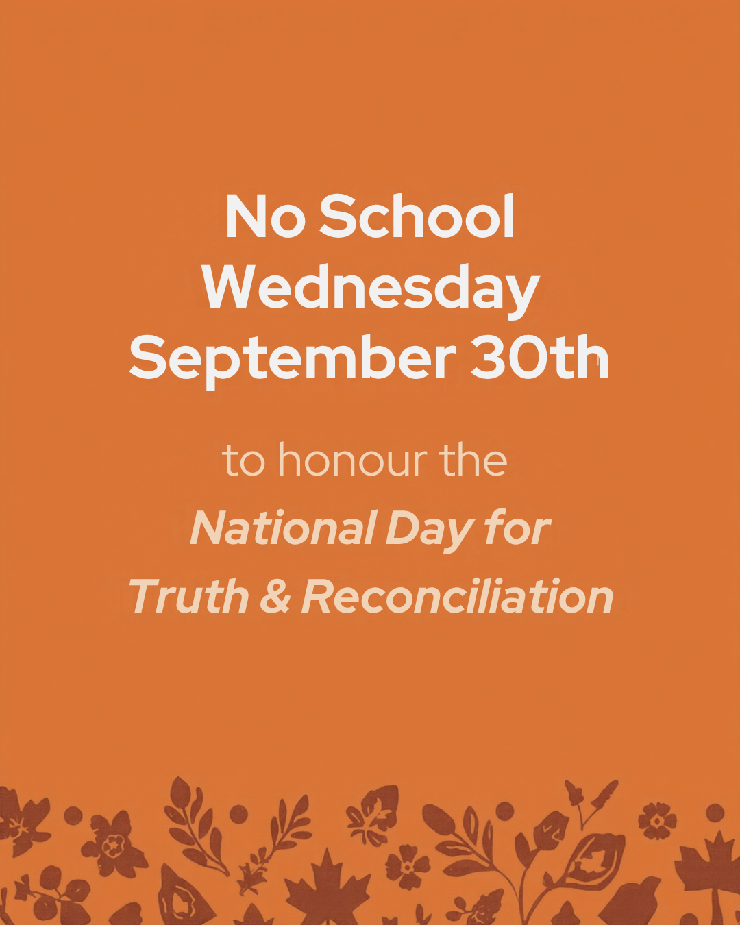 No School September 30