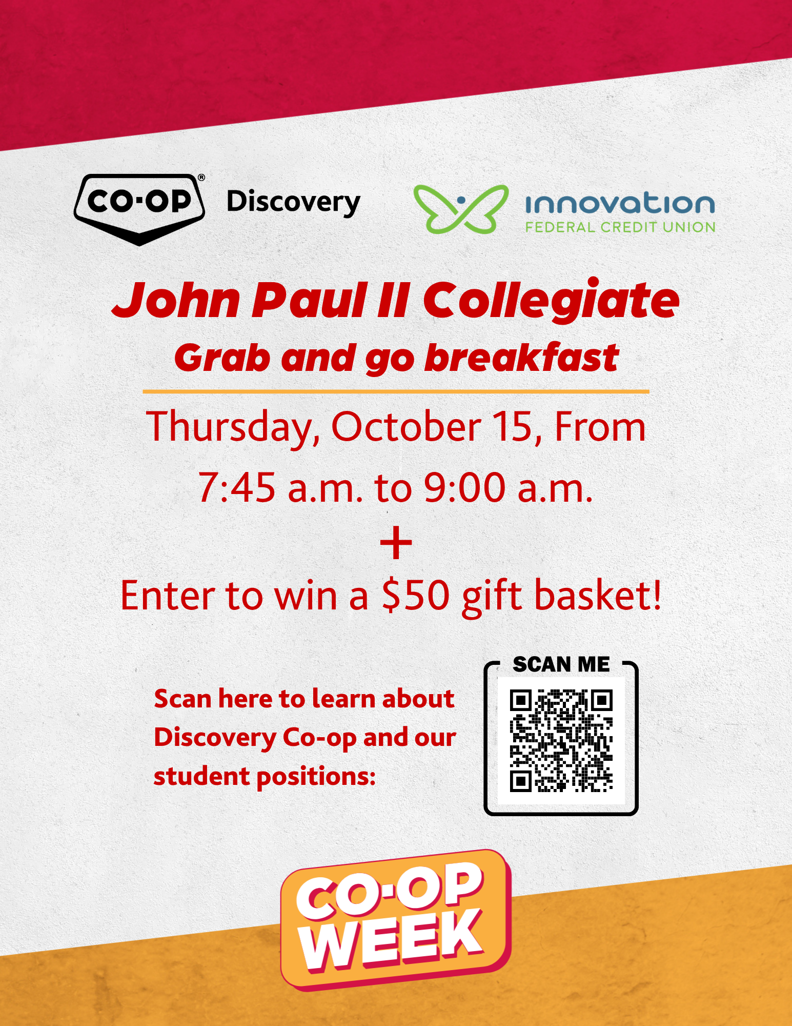 Grab + Go Breakfast - Sponsored by Discovery Coop